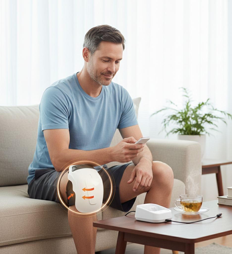 KOMPREFIT HEAT: BEZDRÁTOVÝ MASÁŽNÍ PŘÍSTROJ NA KOLENA